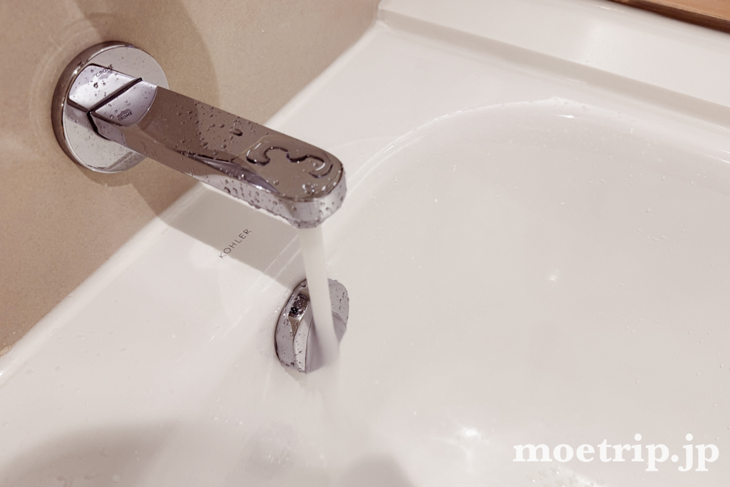 バスタブの水圧も問題なし。ゆったり浸かれるサイズだった。